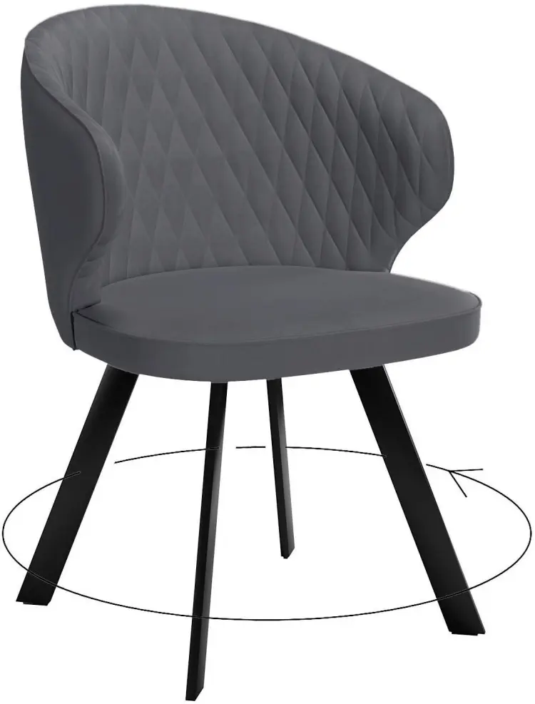 Стул ДИК DikLine 249, 82x53x61.5 см, серый, черный 1 шт. купить,NaN