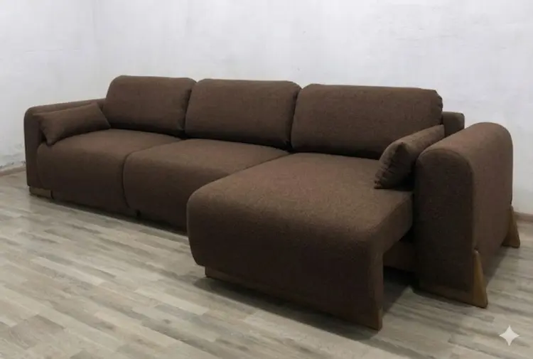 Диван Дюна, 350х145 см, обивка ткань, коричневый купить,NaN