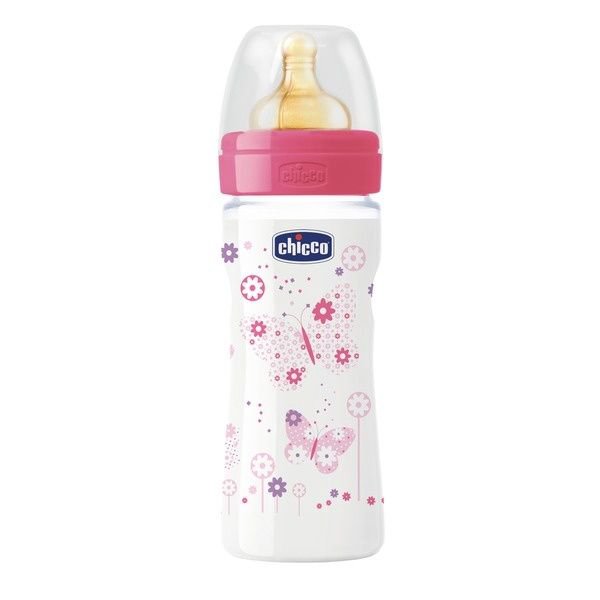 Бутылочка Chicco WellBeing Adj Girl 250мл розовая купить,NaN