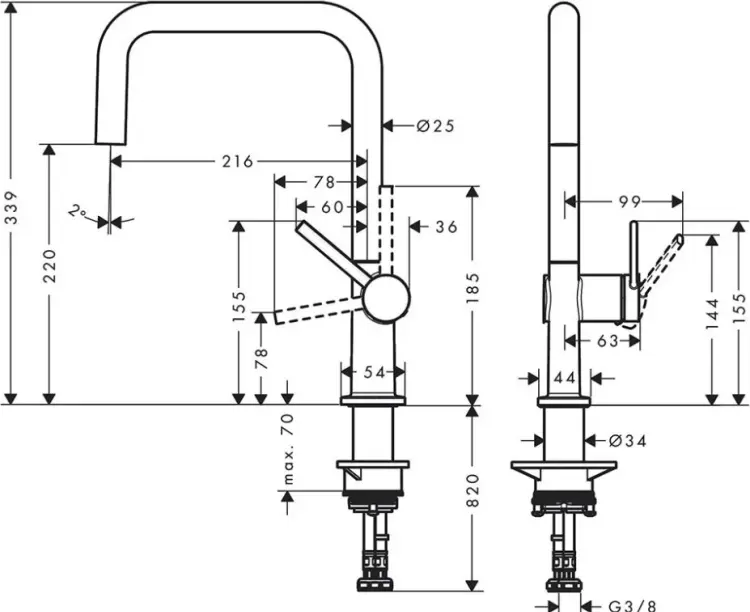 Смеситель для кухни Hansgrohe Talis M54 72806000, латунь, цвет хром купить,NaN