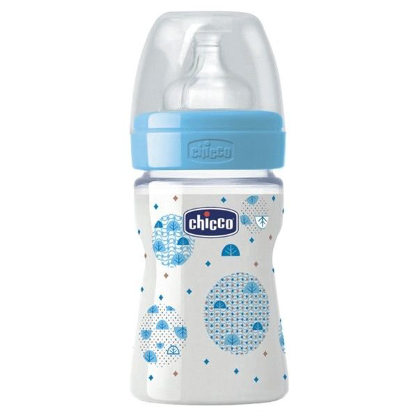 Бутылочка Chicco Well Being 150мл голубая  купить,NaN