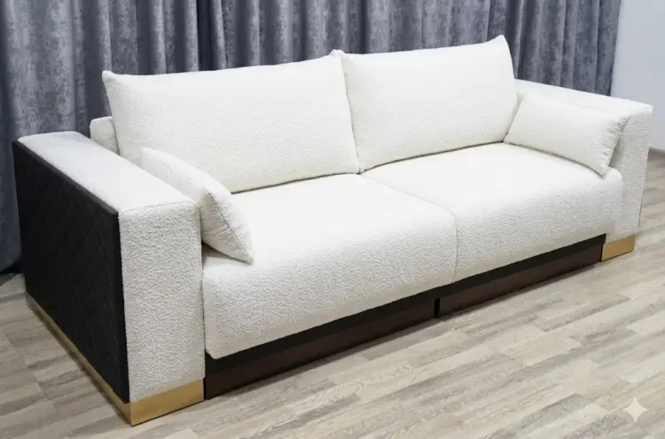 Диван Кубо, 260х120 см, обивка микровелюр, белый купить,NaN