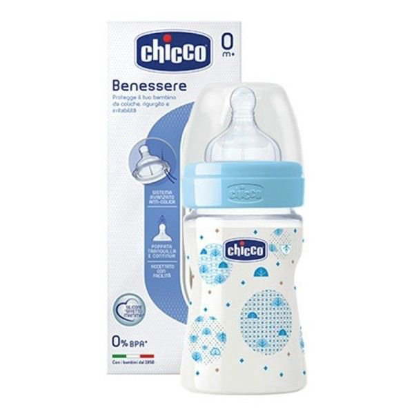 Бутылочка Chicco Well Being 150мл голубая  купить,NaN