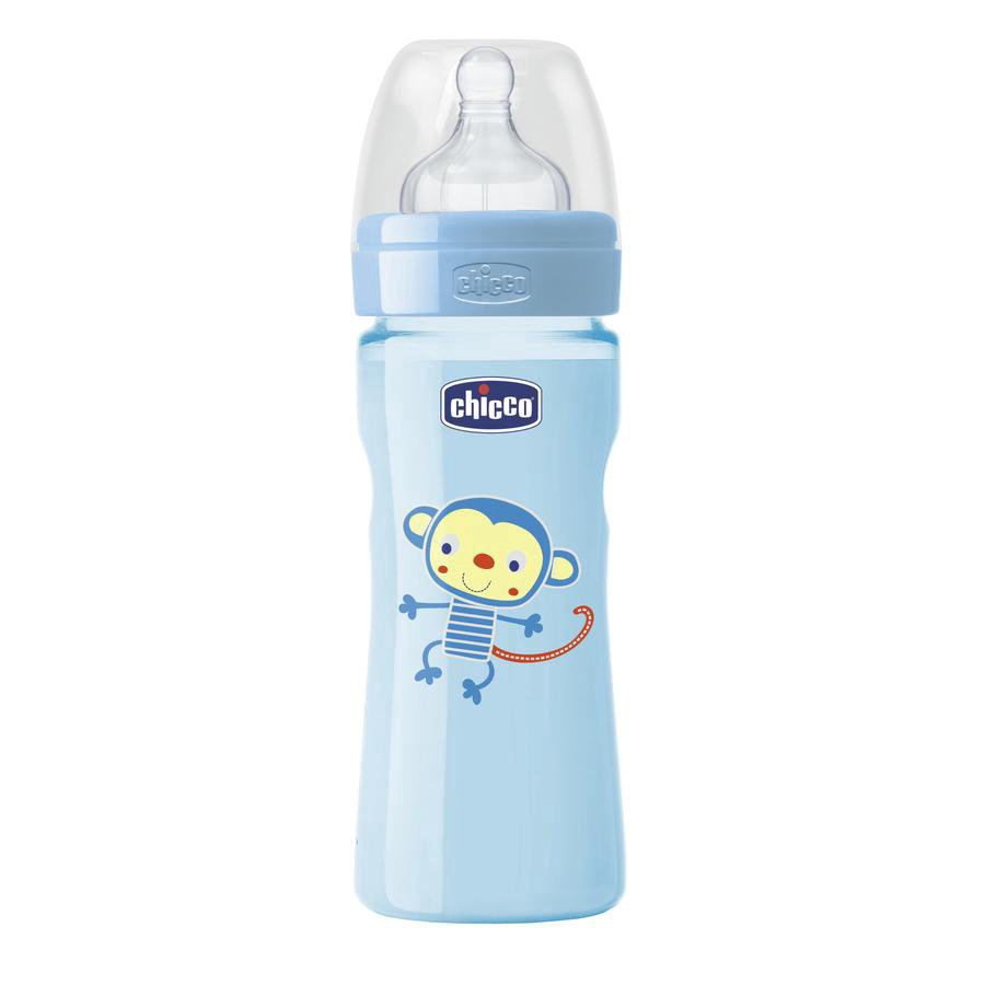 Бутылочка Chicco Well-Being 250 мл 2м+ голубая купить,NaN