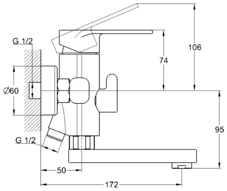 Смеситель для ванны Glauf NOB3-A128/LOB-3128, однозахватный купить,NaN