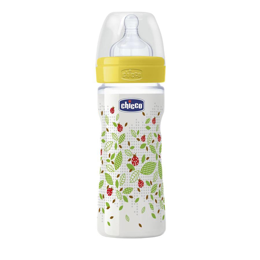 Бутылочка Chicco Well Being 250 мл 2м+ желтая купить,NaN