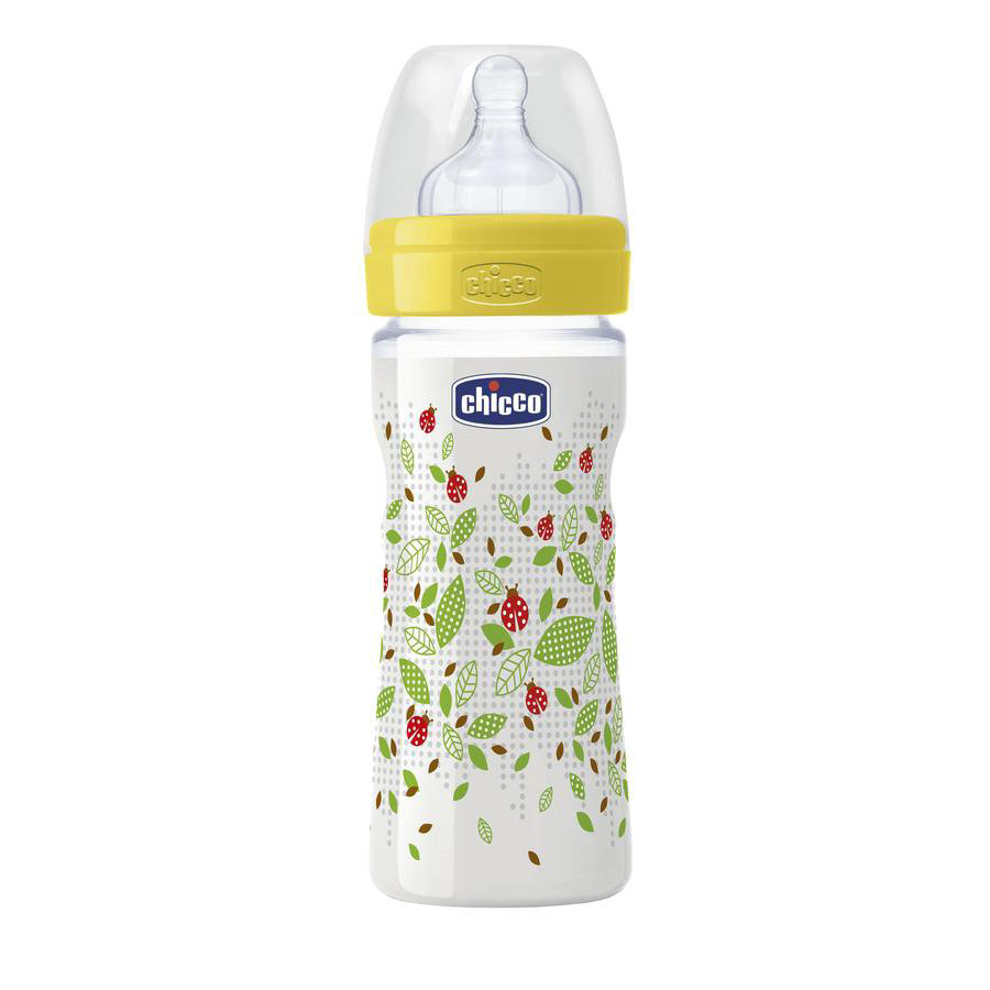 Бутылочка Chicco Well Being 250 мл 2м+ желтая купить,NaN