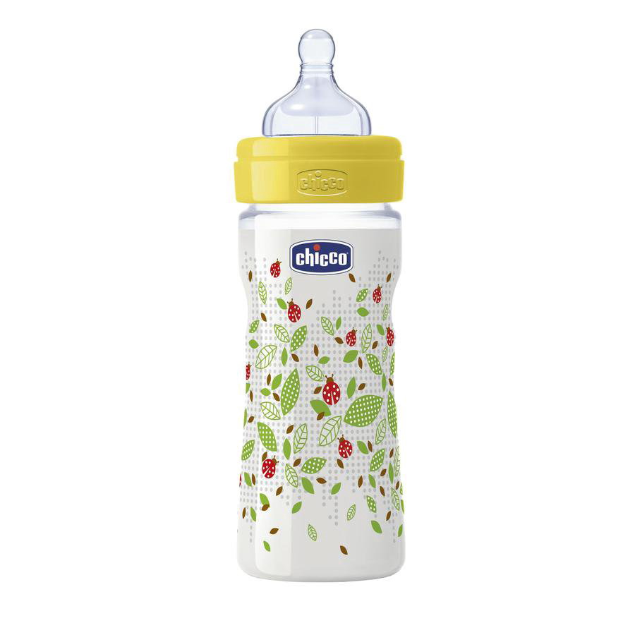 Бутылочка Chicco Well Being 250 мл 2м+ желтая купить,NaN