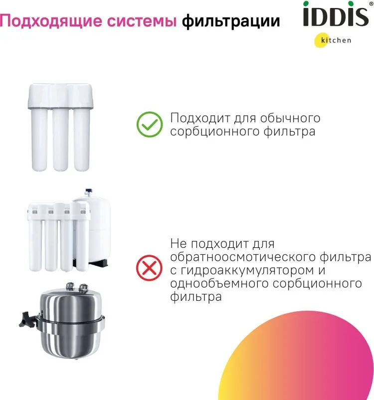 Смеситель для кухни (мойки) IDDIS PURSBPFi05, однозахватный купить,134100