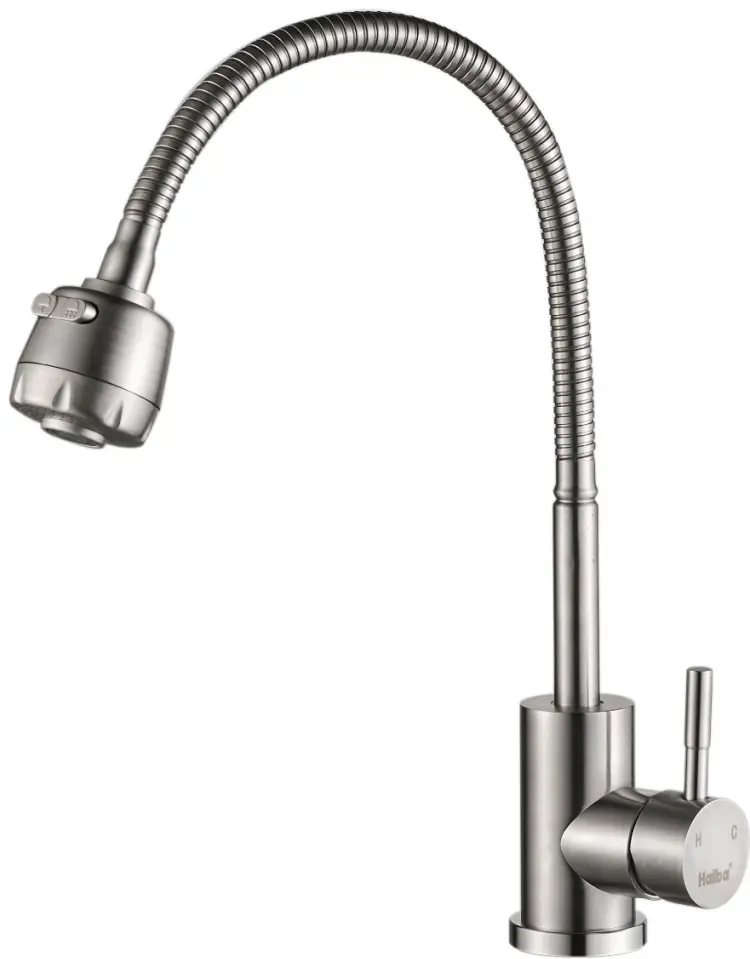 Смеситель с гибким изливом Haiba HB73304, латунь, цвет хром купить,23700