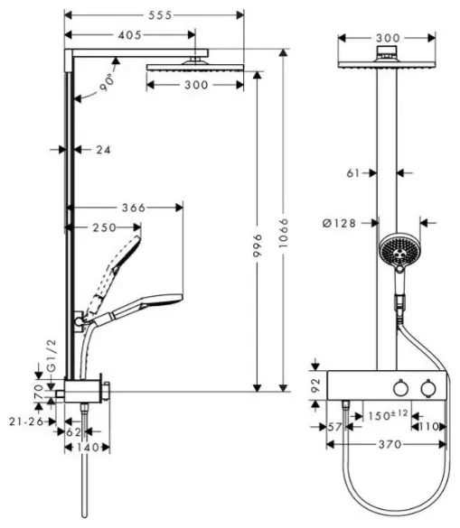 Hansgrohe душевой набор (гарнитур) 27361000