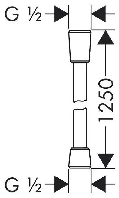 Шланг для душа Hansgrohe пластик, 125 см, подключение 1/2x1/2