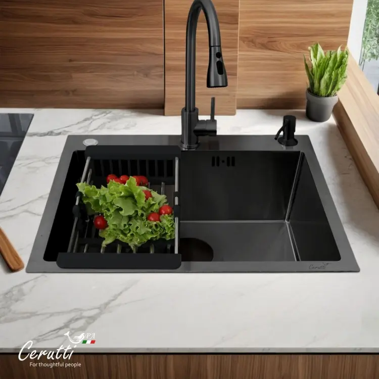 Кухонная мойка Cerutti SPA GLORIA60B 52х50х21 см, нержавеющая сталь, тон графитовый