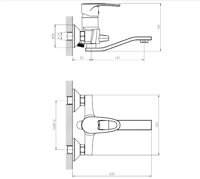 Смеситель для ванны DecoRoom DR70044, однозахватный купить,45220