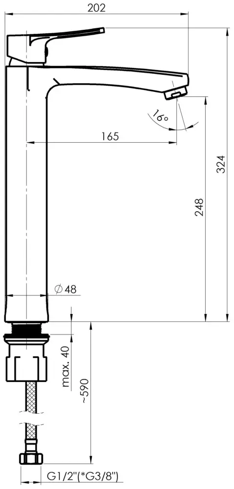 Смеситель для раковины (умывальника) Rubineta Nica-18/D NID0008, однозахватный