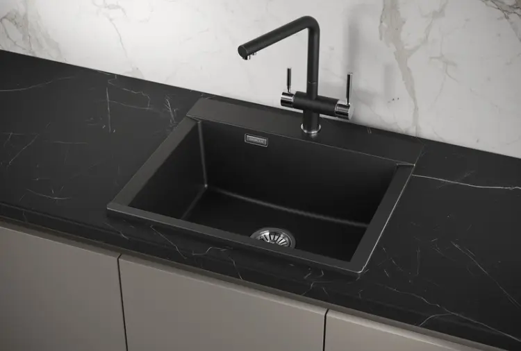 Кухонная мойка GRANULA ESTETICA ES-5804 58х50х22 см, кварцевый песок, тон шварц
