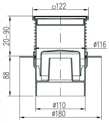 MCH трап 421L (12.2х12.2 см) купить,30732