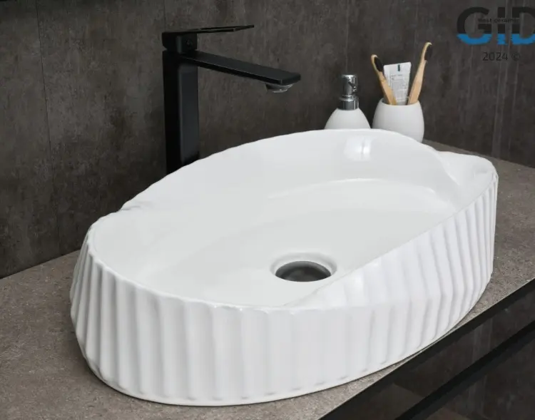 Раковина GID-ceramic 888s накладная нестандартная 60х38.50 см, керамика