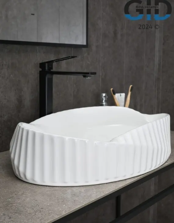 Раковина GID-ceramic 888s накладная нестандартная 60х38.50 см, керамика