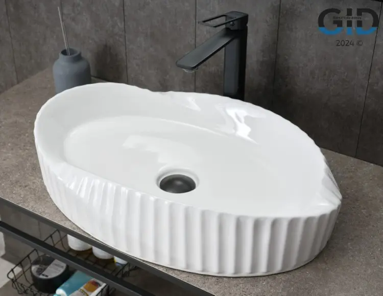 Раковина GID-ceramic 888s накладная нестандартная 60х38.50 см, керамика