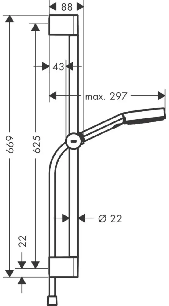 Hansgrohe душевой набор (гарнитур) Pulsify 105 3jet Relaxation EcoSmart 24171670