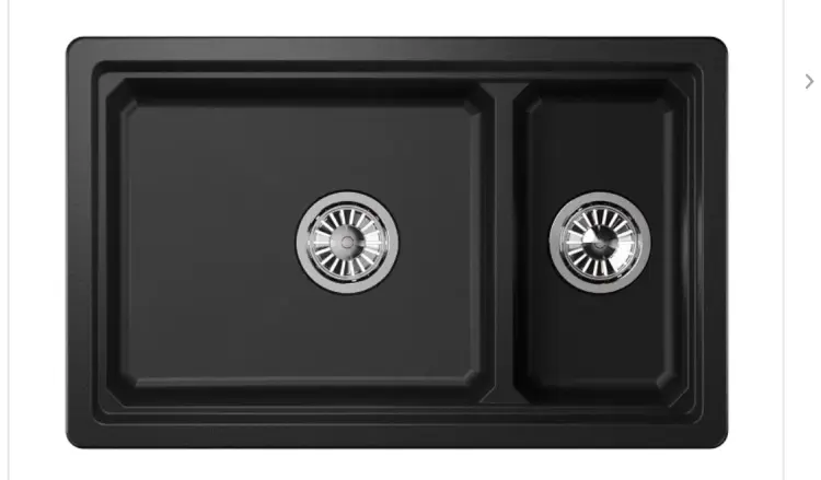 Кухонная мойка GRANULA KS-7304U 73х45х22 см, кварцевый песок, тон черный