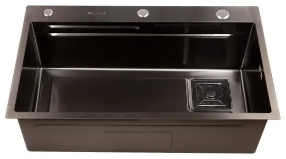 Кухонная мойка SMARTECH 750*450*225 SMARTECH BLACK 75х45х22.5 см, нержавеющая сталь, тон черный