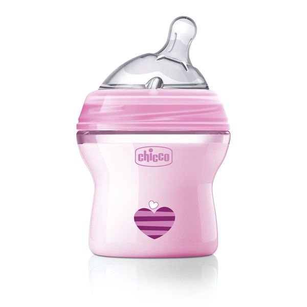 Бутылочка Chicco Natural Feeling 150мл розовая купить,NaN