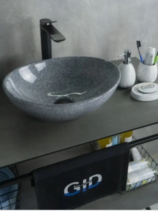 Раковина GID-ceramic Mnc331 накладная овальная 41х34 см, керамика