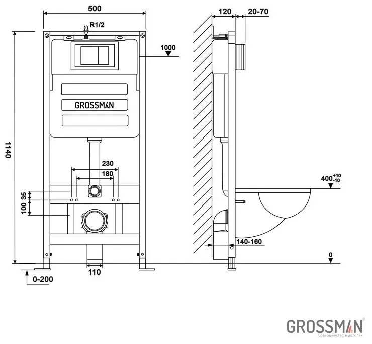 Grossman рамная инсталляция 900.K31.01.000 купить,NaN
