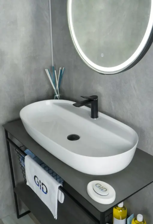 Раковина GID-ceramic N9347 накладная овальная 81х41 см, керамика