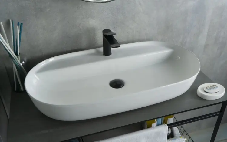 Раковина GID-ceramic N9347 накладная овальная 81х41 см, керамика