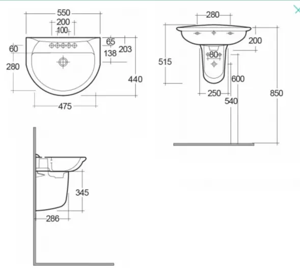 Раковина Rak Ceramics Karla KR0701AWHA подвесная овальная 55х44 см, фарфор