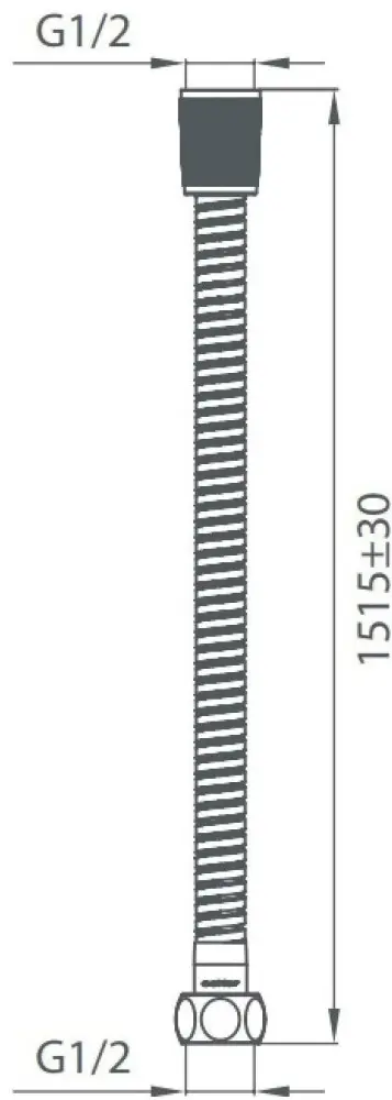 Шланг для душа Milardo металлическая оплетка, 160 см, подключение 1/2x1/2