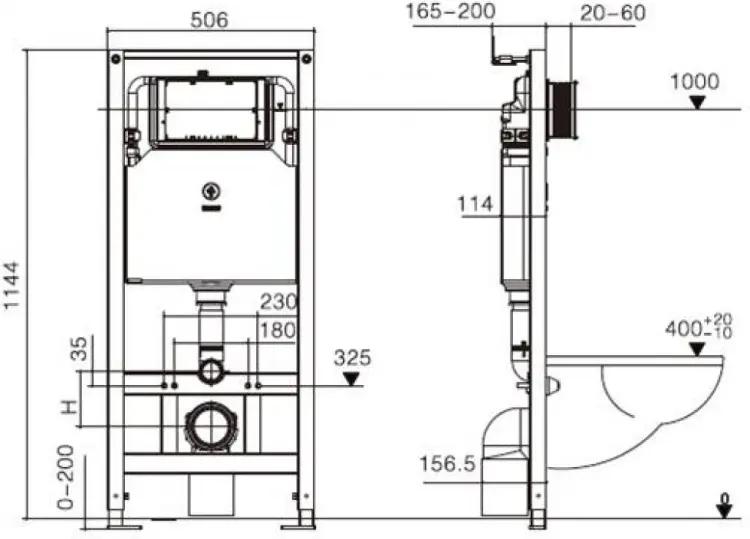 WeltWasser унитаз с инсталляцией AG50630, санфаянс