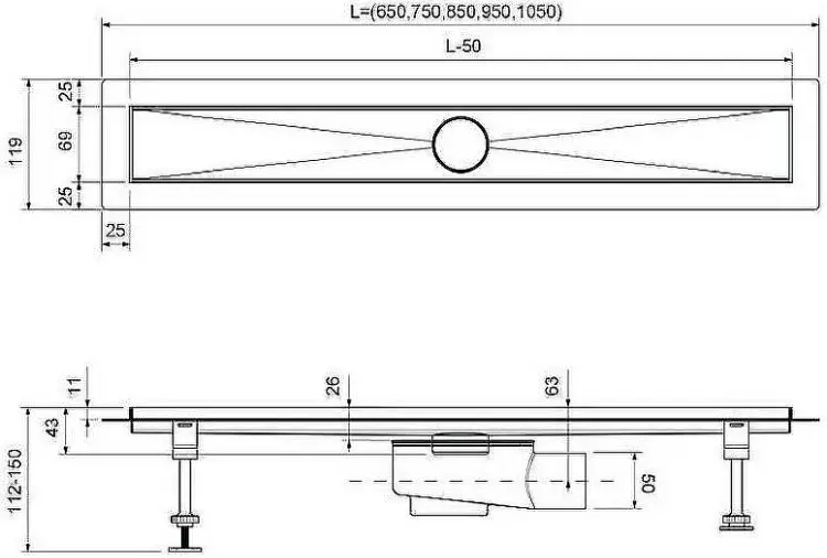 Timo трап Drain System 900 (95х11.9 см) купить,NaN