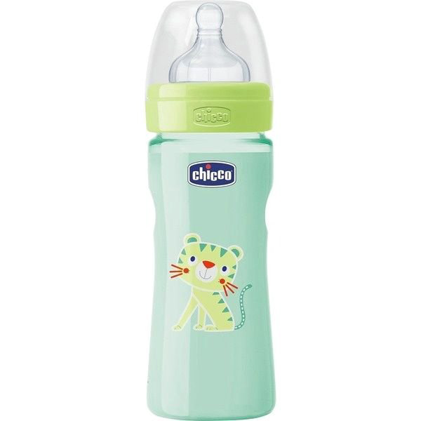 Бутылочка Chicco Well Being 250мл зеленая  купить,NaN