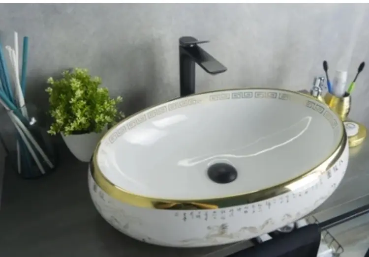 Раковина GID-ceramic Nc472 накладная овальная 60х41 см, керамика