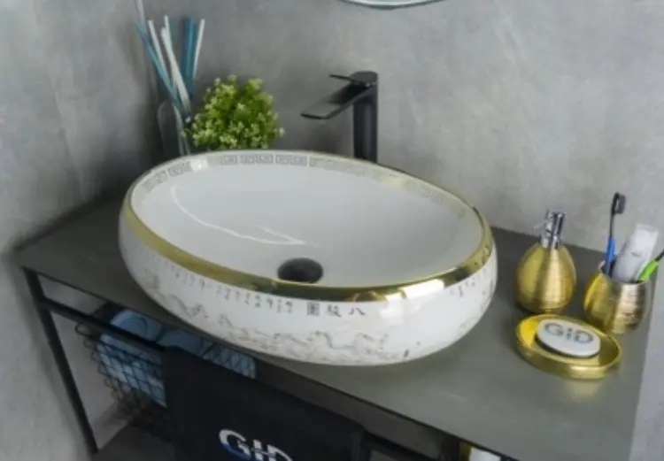Раковина GID-ceramic Nc472 накладная овальная 60х41 см, керамика