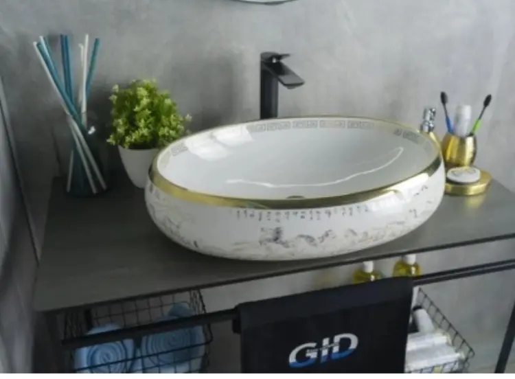 Раковина GID-ceramic Nc472 накладная овальная 60х41 см, керамика