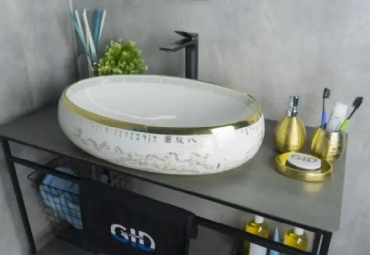 Раковина GID-ceramic Nc472 накладная овальная 60х41 см, керамика