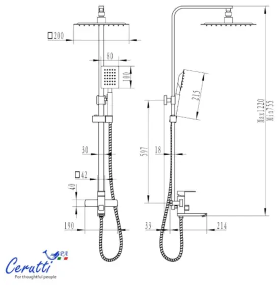Cerutti SPA душевой набор (гарнитур) Руфино BN (RUFINO BN купить,144600
