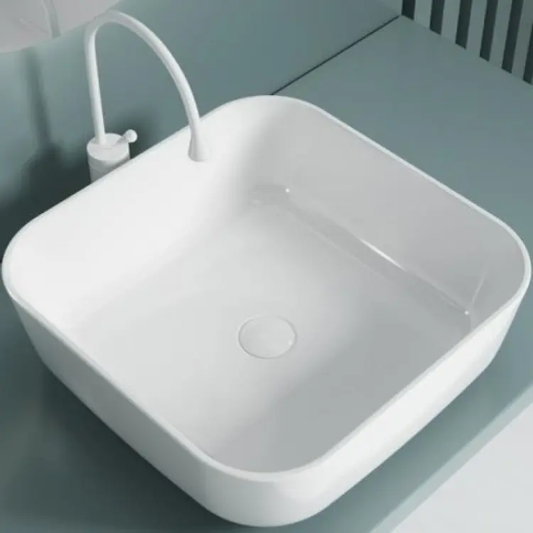 Раковина ESBANO ERCINA-N накладная квадратная 38.5х38.5 см, фаянс