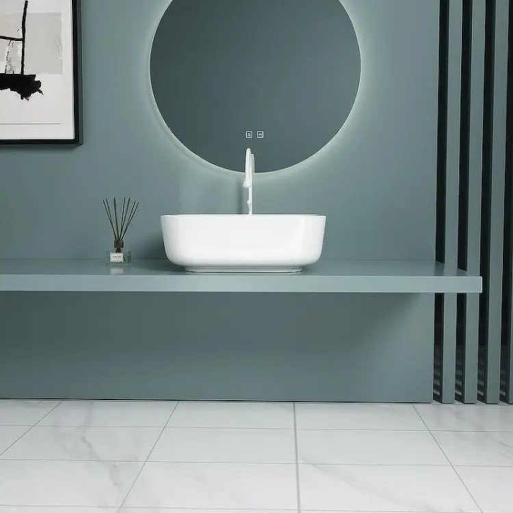 Раковина ESBANO ERCINA-N накладная квадратная 38.5х38.5 см, фаянс