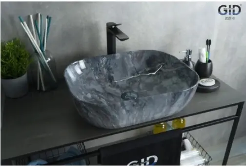 Раковина GID-ceramic K397G124 накладная прямоугольная 50х40 см, керамика купить,NaN