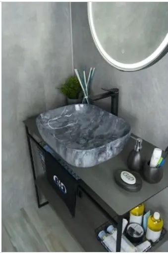 Раковина GID-ceramic K397G124 накладная прямоугольная 50х40 см, керамика купить,NaN