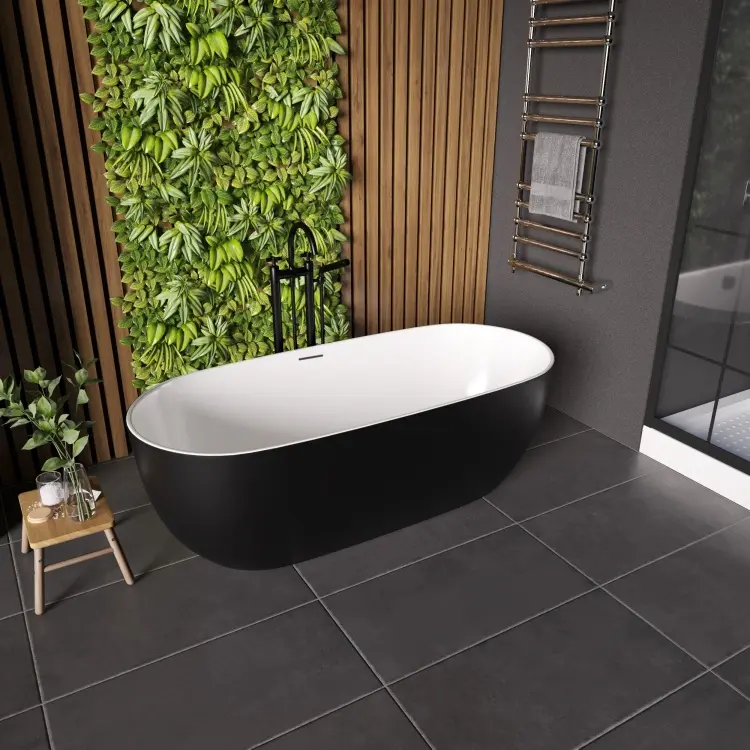 Ванна Grossman GR-2502M Black Classic 160x80 см, акрил купить,NaN