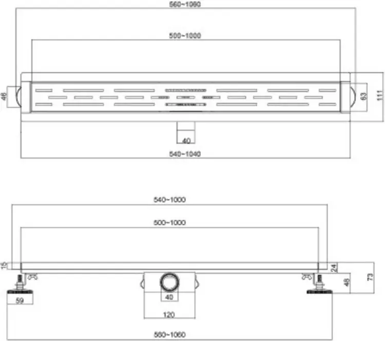 ESBANO трап M-TILE-60MB (11х64 см)