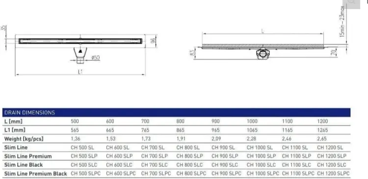 MCH трап CH900SLC (90х9.6 см)