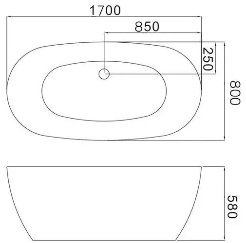 Ванна Grossman GR-2501 Classic 170x80 см, акрил купить,NaN